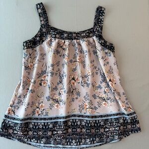 Knox Rose Floral Print Square Neck Tank Top